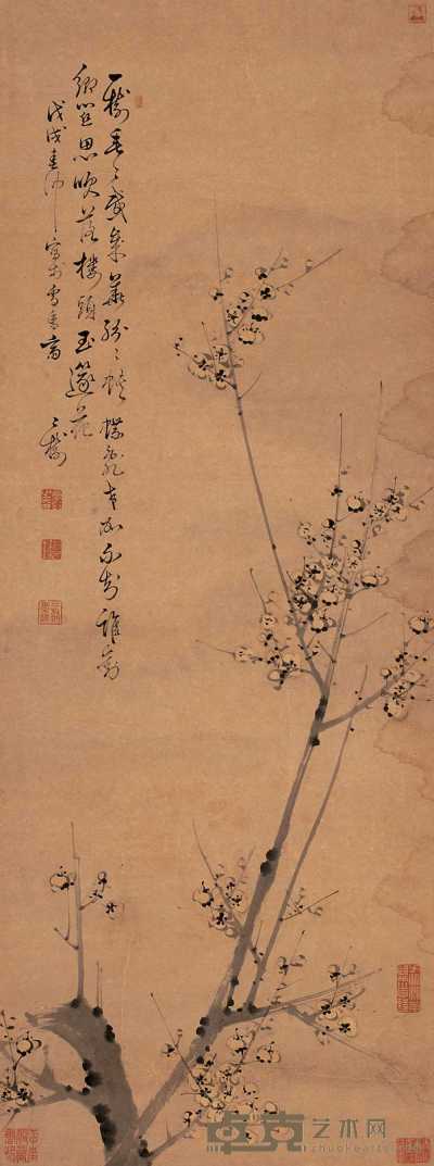 童钰 戊戌（1778）年作 一树梅花 立轴 105×40cm